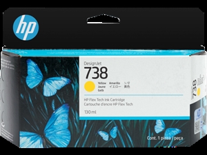 HP 738 130-ml Żółty wkład atramentowy DesignJet