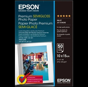 Papier fotograficzny Epson Premium Semi-Gloss - 10x15cm - 50 arkuszy