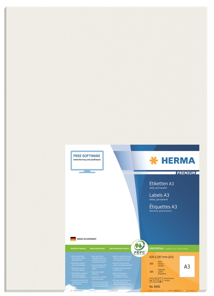 HERMA etykieta Premium A3 100 420 x 297 mm, 100 szt.