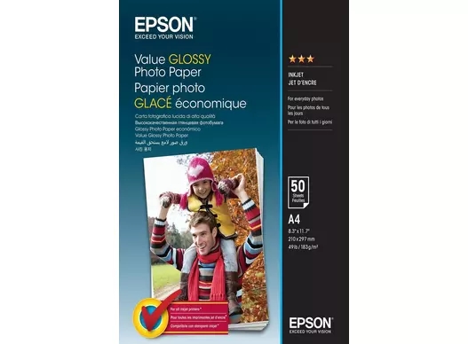 Papier fotograficzny Epson Value Glossy 183 g/m2 - A4 - 50 arkuszy